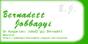 bernadett jobbagyi business card